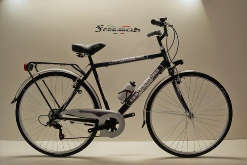 BICI TREKKING 28 UOMO CITY BIKE 6V IN ACCIAIO NERA E GRIGIA  PERSONALIZZABILE | eBay