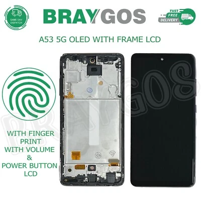 BRAYGOS For Samsung Galaxy A53 5G SM-A536 OLED LCD Touch Screen Digitizer Display Frame