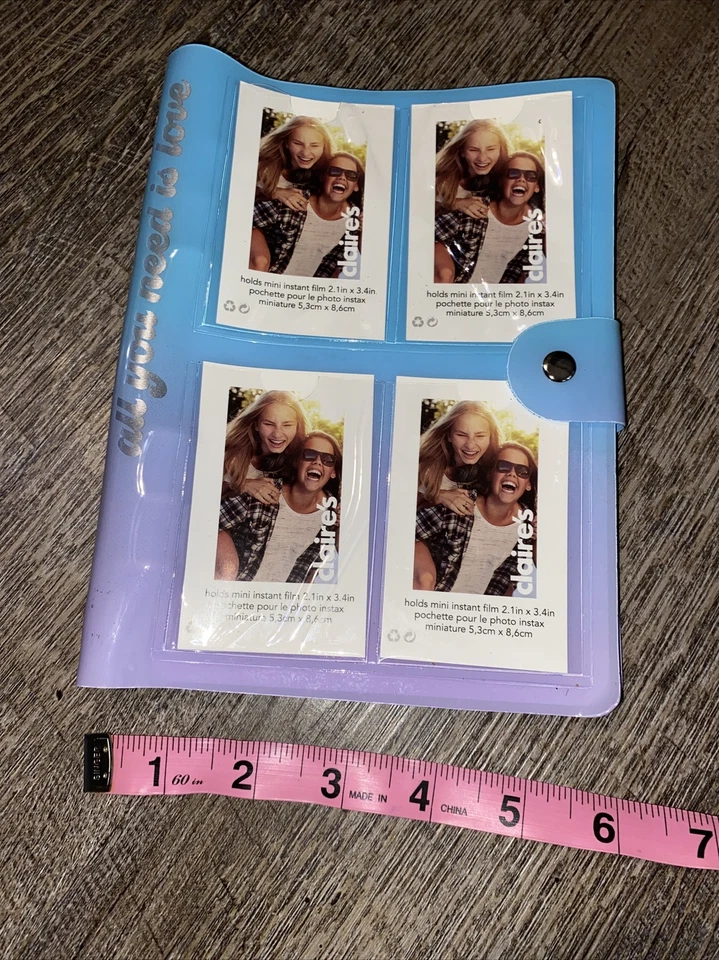 Claire’s Blue Purple Love For Fujifilm Instax Photo Album Polaroid Mini Diary Foto 3 de 4