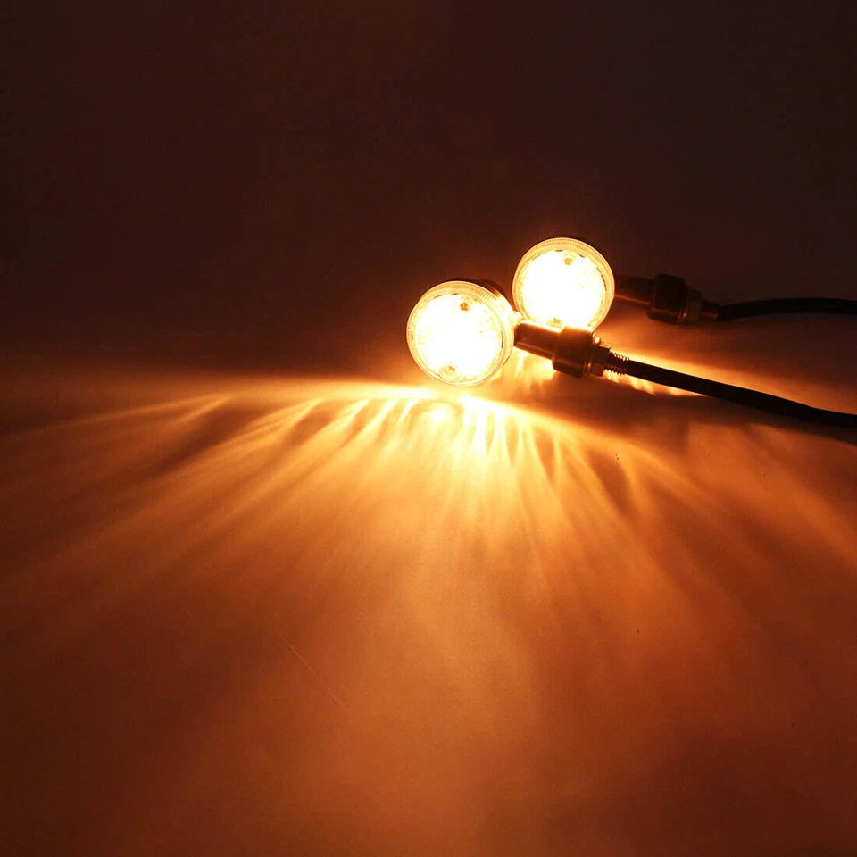 Mini señales de giro de plástico ámbar para motocicleta de 3,7" para Yamaha Virago 250 535 750 XV Foto 3 de 4