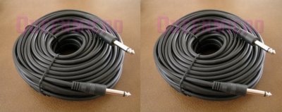2 x 100Ft Mono 1/4''  6.3mm Male to Male Guitar Amplifier DJ PA Instrument Cable