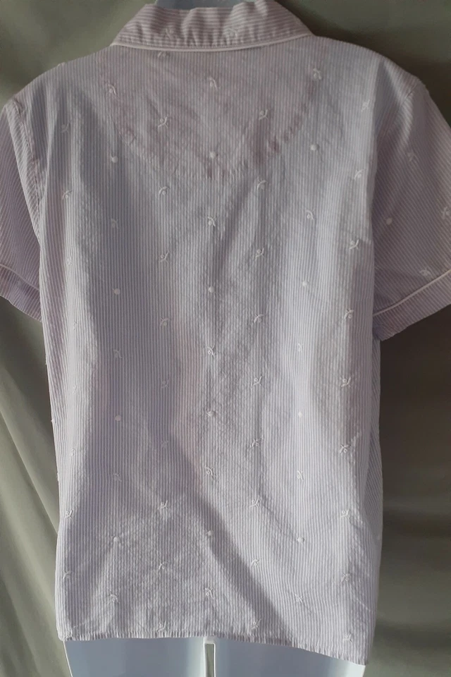 Conjunto de Pijama Charter Club Púrpura Blanco Manga Corta Pantalones Cortos Pequeño 40" BUSTO Foto 4 de 4