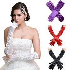 Women's Long Elbow Gloves Evening Party Gloves Silk Gloves Wedding Opera Gloves