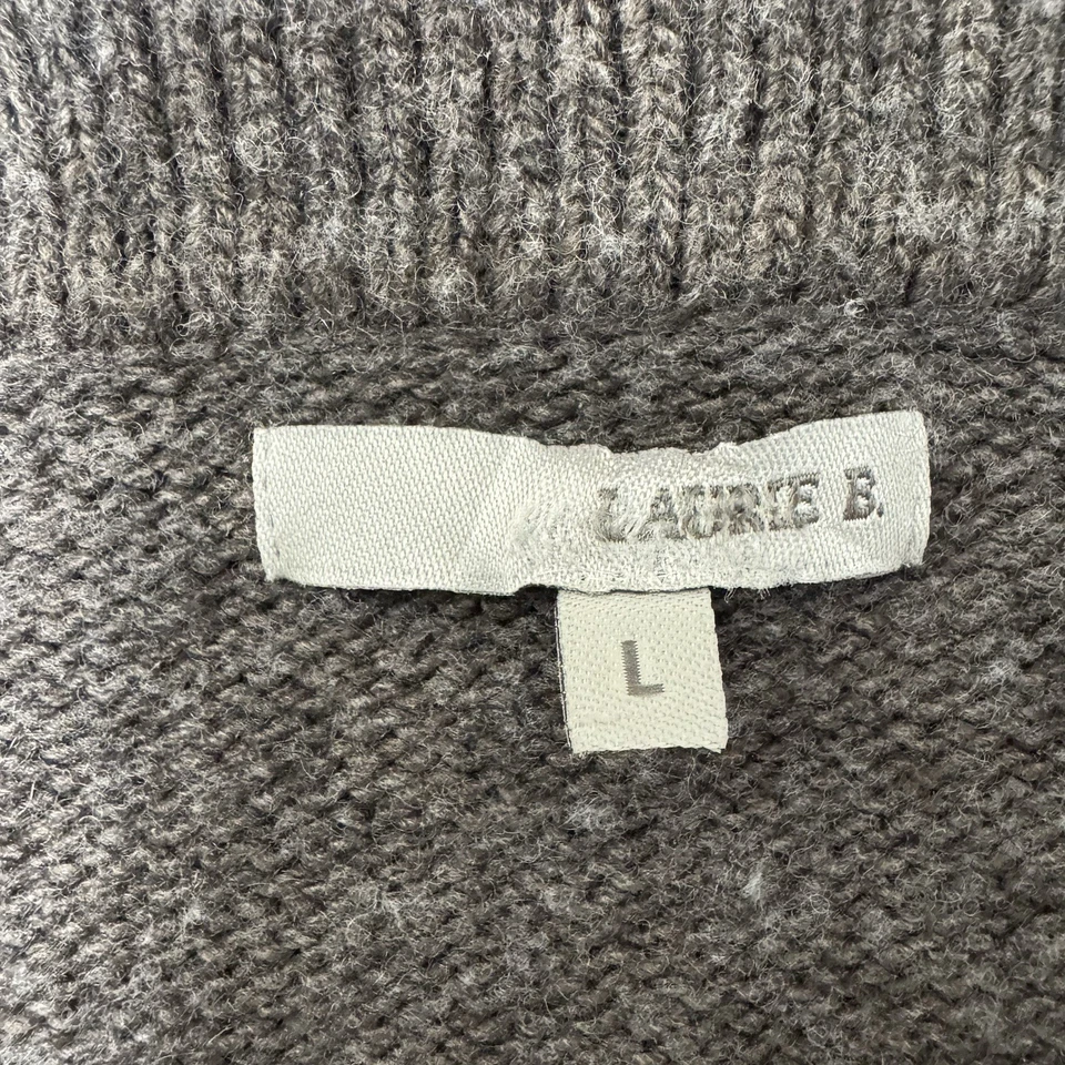 Cardigã Laurie B. Feminino Cashmere Angorá Mescla de Lã de Seda Snap Up Suéter Tamanho G - Imagem 3 de 4