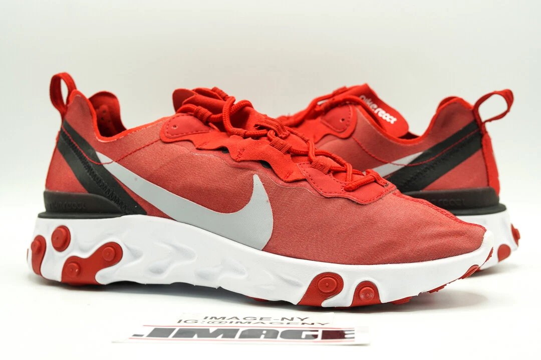 NIKE REACT ELEMENT 55 NEW SIZE 9 GYM RED WOLF GREY WHITE BLACK BQ6166 601 eBay