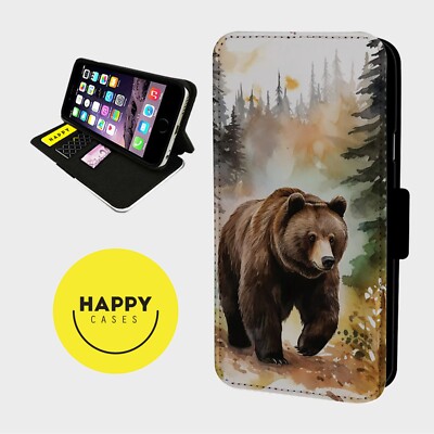 WILD GRIZZILY BEAR ART - Kunstleder Flip Handyhülle - iPhone/Samsung