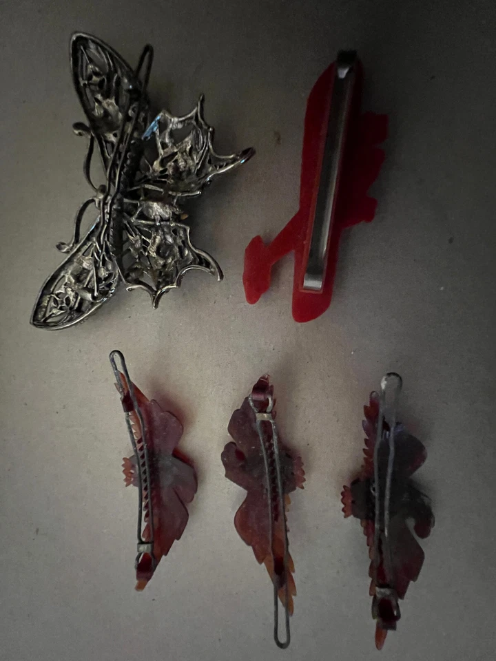 5 baretes mariposa joya vintage, para avión de defensa, águilas envío gratuito Foto 4 de 4