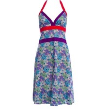 Marc Jacobs Size 10 Poppy Garden Halter Dress Blue Lilac Rory Gilmore Girls Y2K