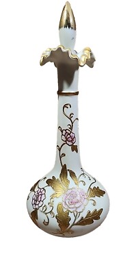Arnart Creations Ivory Gold Rose Gilded Perfume Bottle With Stopper