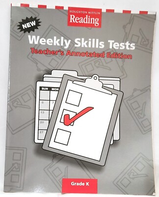 Houghton Kindergarten Reading WEEKLY SKILLS TESTS Teacher Edition home school