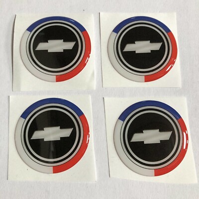 6x 3M Glossy Chevy Bowtie Center Cap Emblem Decals - Choose Your Color & Size