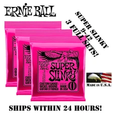 ** 3 SETS! ERNIE BALL SUPER SLINKY ELECTRIC GUITAR STRINGS 2223 **