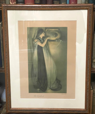 SIGNED - John W. Alexander - THE POT OF BASIL - ART NOUVEAU 1800s LITHOGRAPH