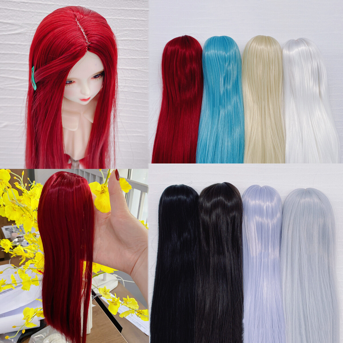 Male / Female Wig Hair for 1/3 1/4 1/6 BJD Dolls Long