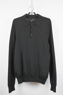 Prada Pullover - Worsted Wool Polo Style Smart - Größe L