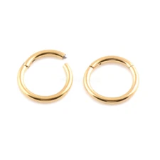 20G 18G 16G 14G Gold Color HINGED Segment Nose Ring Septum Clicker Daith Hoop