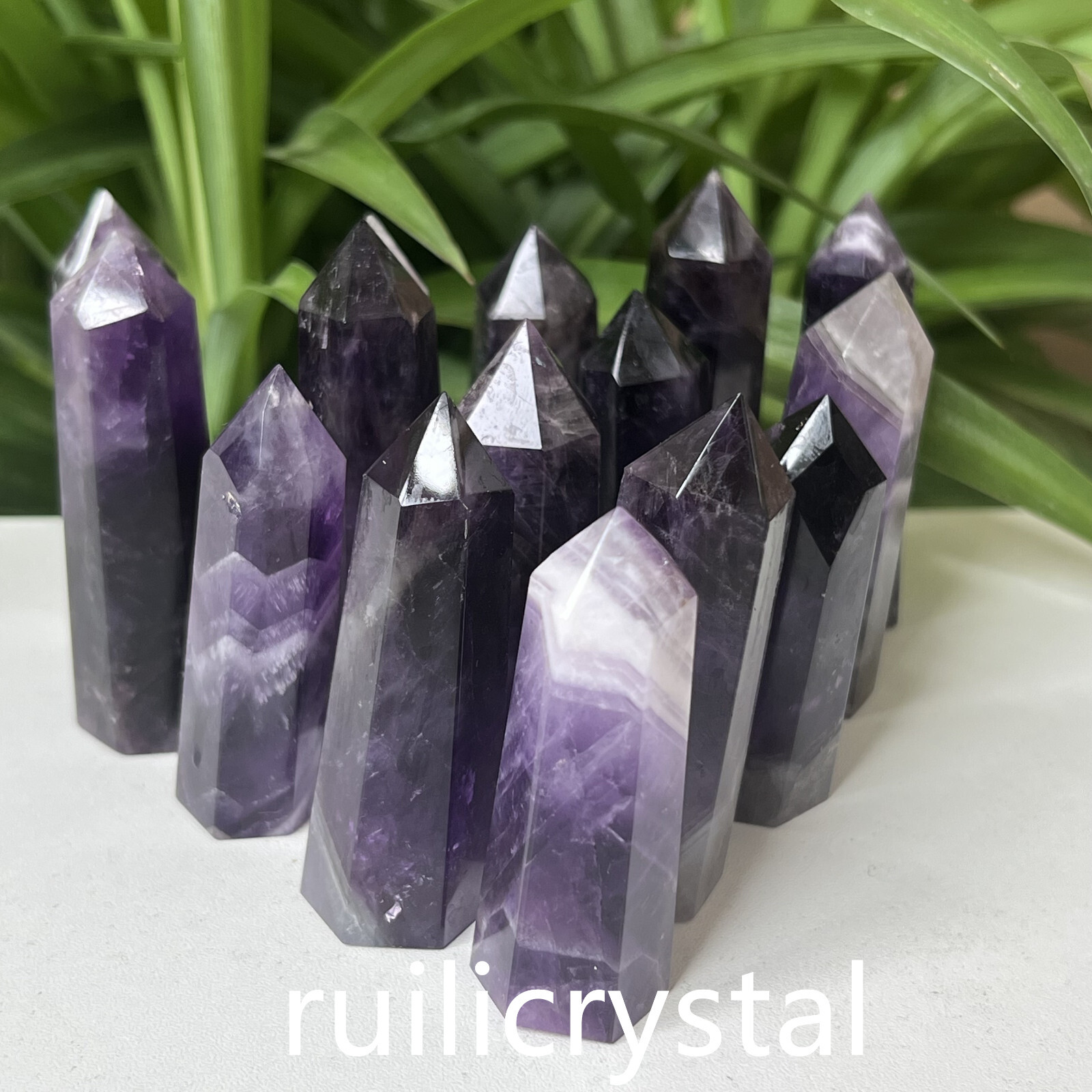 Natura Dream Amethyst Obelisk Crystal Wand for Reiki Healing 1pc