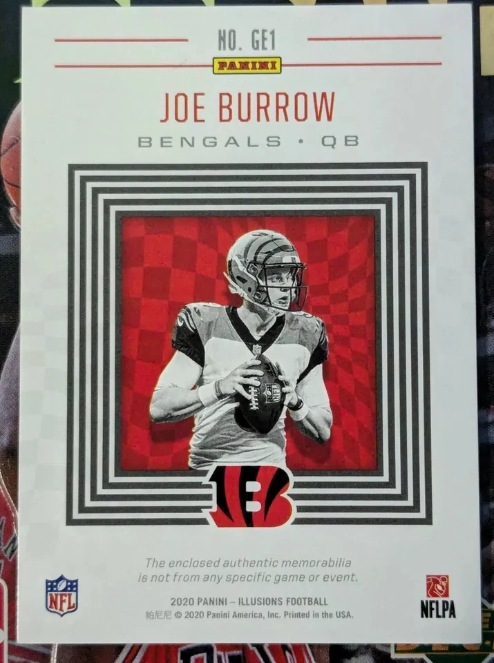 2020 Panini Illusions Great Expectations Joe Burrow Rookie Jersey Patch - Image 2 of 2
