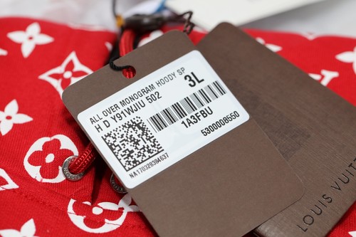 Louis Vuitton X 💥 SUPREME 💥 3L Box Logo ROT Kapuzenpullover Neu mit Etikett Brandneu - Bild 3 von 3