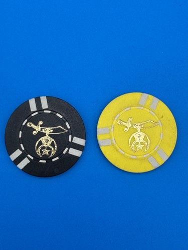 2 fichas de póquer Shriner masónicas de colección