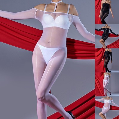 Nachtwäsche Body ölig transparent Turnanzug Schlauchbody BodyStockings