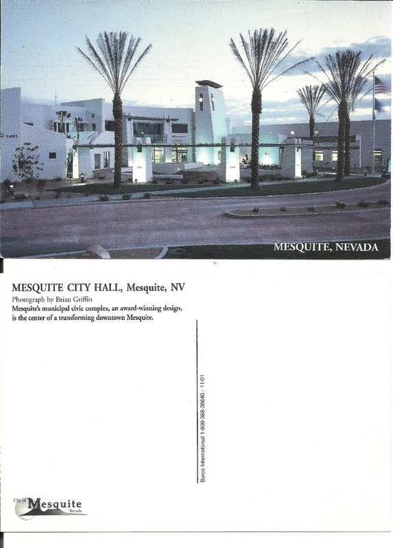 NICE PHOTO POSTCARD  CITY HALL   MESQUITE NEVADA