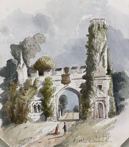 Grand Tour Aquarell Die Lodge Knebworth Park Hertfordshire