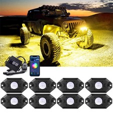 8 Pods RGB LED Rock Lights Off-Road Truck Underglow Underbody Wheel Well Lights