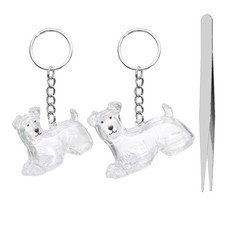 2Pcs Dog Hair Collector Keychain with Tweezers Style 5