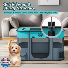 Puppy Playpen Cat Dog Crate: Play Pen Indoors Pet Playpens Portable Foldable ...