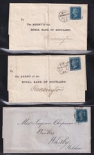 1855 SG45 2d BLUE LC P14 PLATE 9 FINE COLLECTION X 12 ON COVERS SG CAT £600.00
