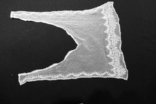 Antique French Edwardian White Cotton Hand Embroidered Collar 17-" L