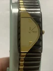 Rare Vintage Seiko Black Gold Tone Half Moon Dial Crescent Watch Elegant 1N00