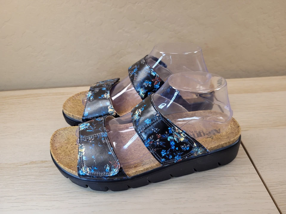 Sandalias Alegria by PG Lite negras florales ajustables cómodas con tira trasera talla 40 Foto 2 de 4