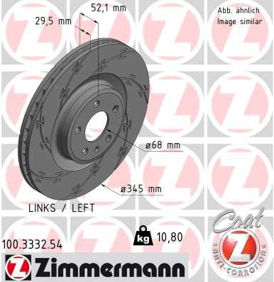 Zimmermann 100.3332.54 Brake Disc for Audi