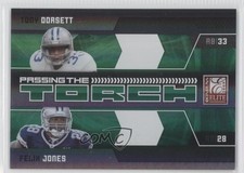 2009 Donruss Elite Passing the Torch Green /499 Felix Jones Tony Dorsett HOF e8o