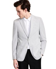 Calvin Klein Mens Slim fit Sport Coat Blazer 38 R Light Gray Solid