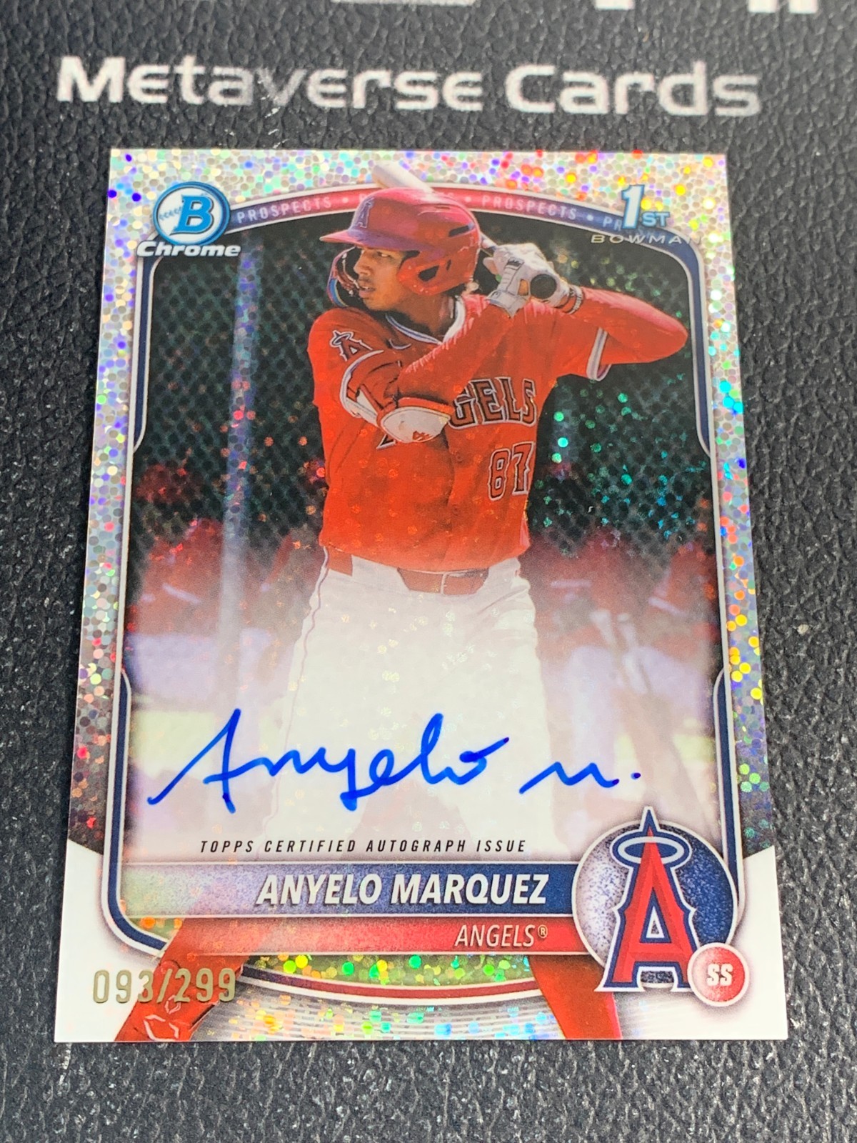 2025 Bowman Chrome Anyelo Marquez 1st Prospects Auto Sparkle /299 Angels