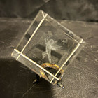Clear Engraved Glass Cube Angel Paperweight - Decorative Clear Glass — photo 1