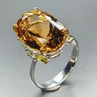 GEM 14 ct+ Natural Citrine Quartz Ring 925 Sterling Silver Size 7.5 /R465719