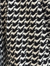 ModCloth Retrolicious Black White Houndstooth Wiener Dog Dachshund Cotton Small