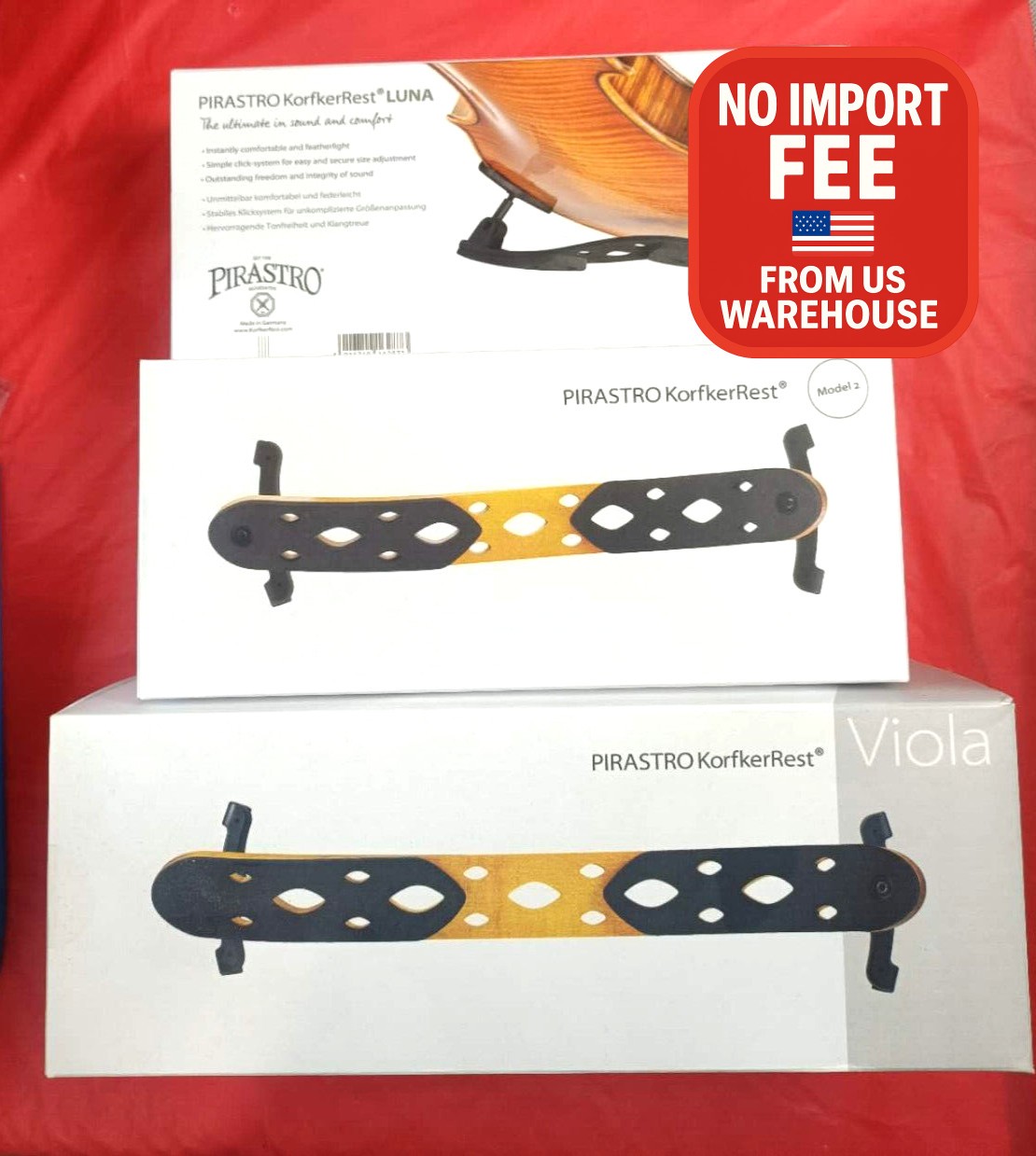 100% Authentic Pirastro Korfker Luna Violin Shoulder Rest 4/4-3/4