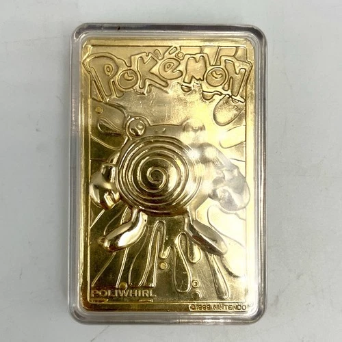 Poliwhirl Nintendo Pokemon 24k Gold Plated Metal Card