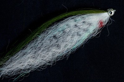 Fliegentom 1277 Grün-weißer Köderfisch Hechtstreamer, Pikestreamer