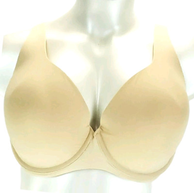 Catherines Bra 52DDD/3D/F Plunge Beige Tan Medium Coverage Underwire Foam Cups