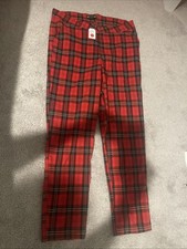 Tommy Hilfiger Women's Hampton Tartan Plaid Trousers Size 2 NEW
