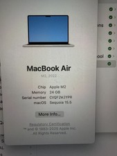 Apple MacBook Air 13.6" M2 1TB SSD 24GB Ram 8-Core 8-Core GPU starlight Mint