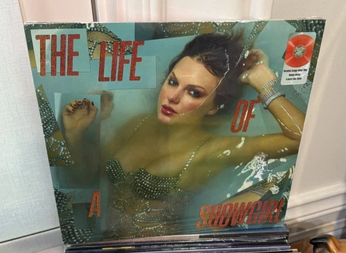 TAYLOR SWIFT The Life Of A Showgirl LP ORANGE GLITTER VINYL SEALED UNIQUE PHOTOS