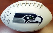 Thomas Rawls Autographed Signed White Logo Football Seattle Seahawks MCS Holo