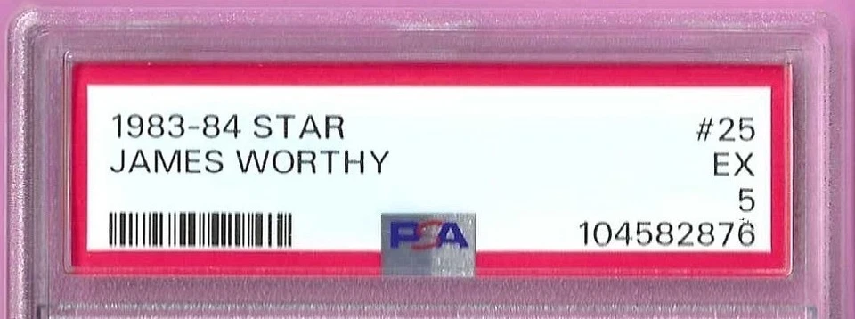 Star '84 James Worthy 1983-84 Rookie Card #25 RC Los Angeles Lakers Graded PSA 5 - Image 3 of 4